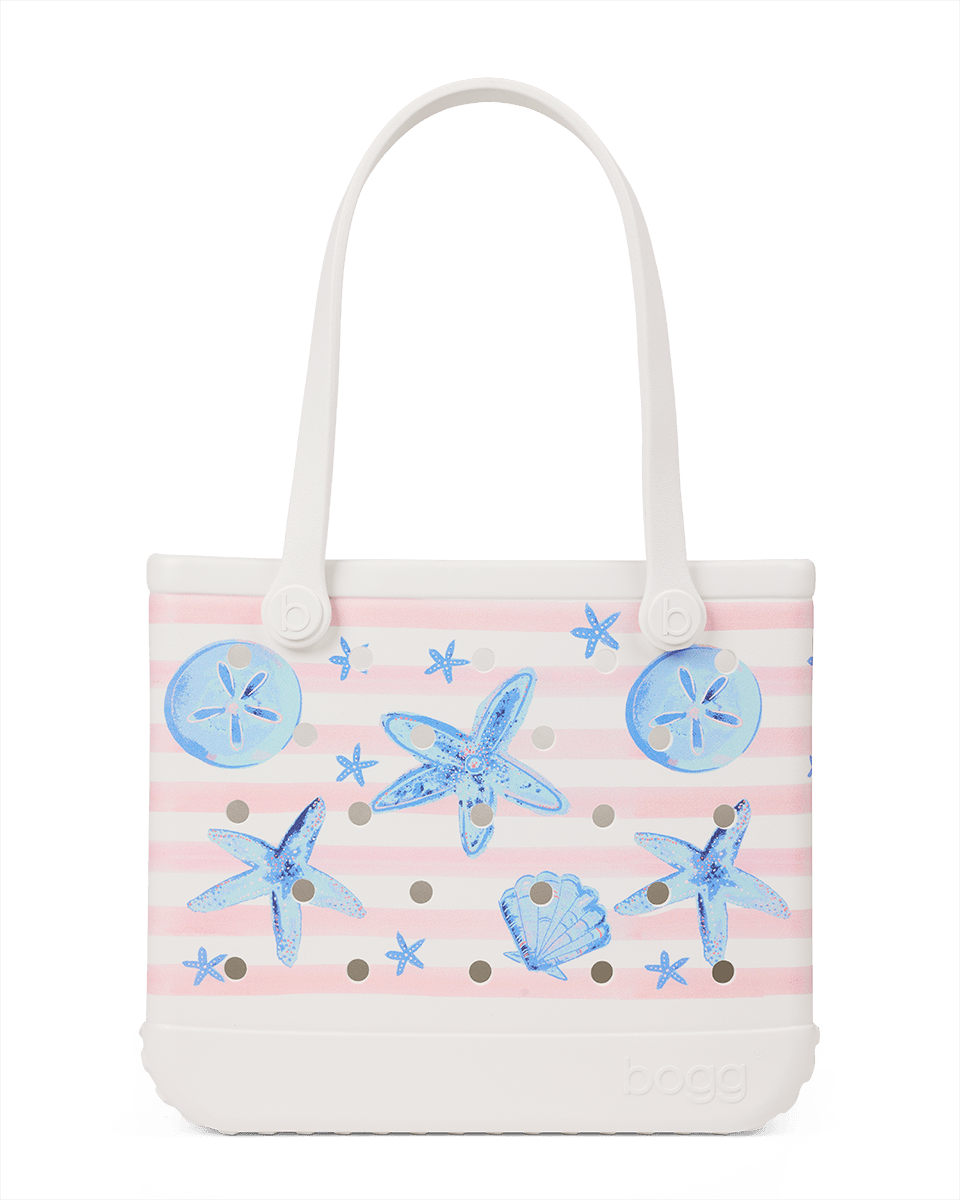 Baby Bogg Bag - Pink Stripes & Blue Shells
