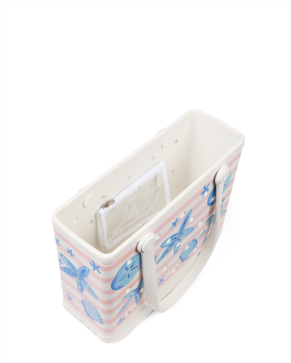 Baby Bogg Bag - Pink Stripes & Blue Shells