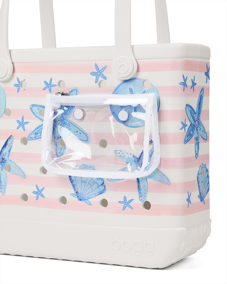 Baby Bogg Bag - Pink Stripes & Blue Shells