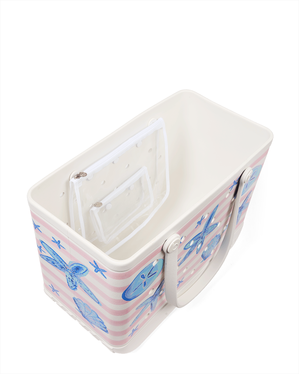 Original Bogg Bag - Pink Stripes & Blue Shells